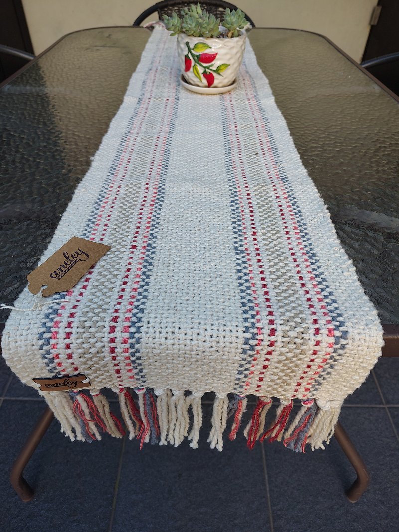 Caminos de mesa tejidos en telar Rupu 2 guardas artesanales